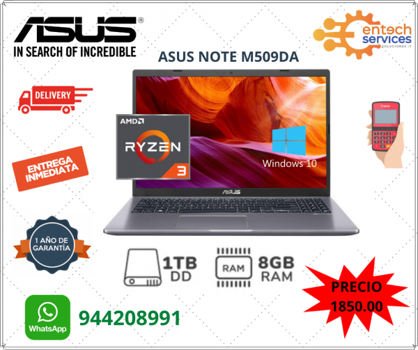 LAPTOP ASUS NOTE M509DA RYZEN 3